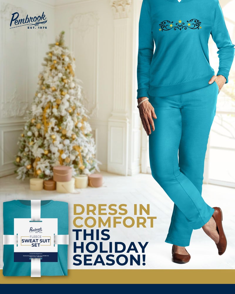 Pembrook Womens Sweat Suits Two-Piece - Ladies Sweatsuits Sets | Embroidered Fleece Sets for Women 2 Piece | Sweat Outfits for Older Women - Image 5